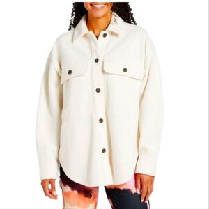 NWOT Alpine Design Shacket Shirt Jacket  XL Cream Long Sleeve Button Thick Cozy